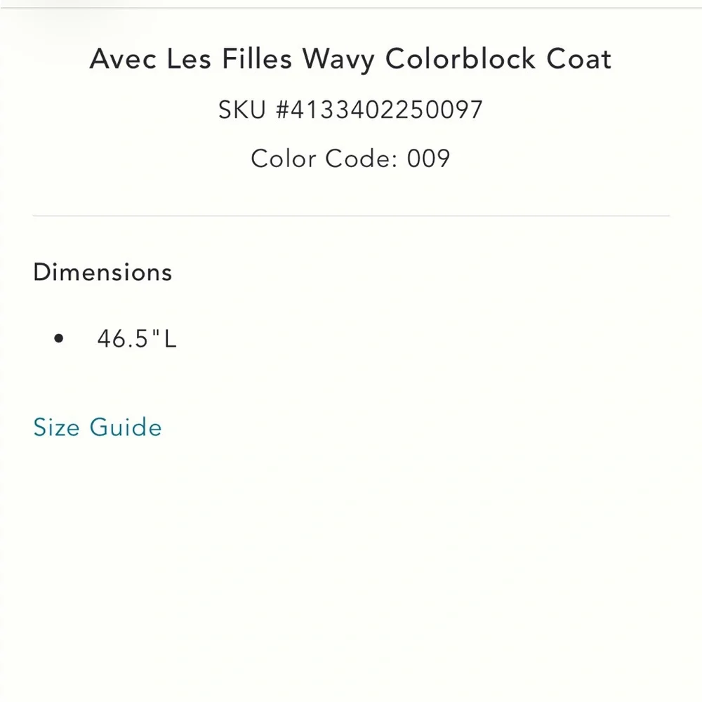 Avec Les Filles Wavy Colorblock Coat || NWOT || Size XL - Picture 13 of 15